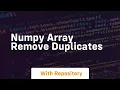 numpy array remove duplicates