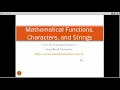 CSE114 Computer Science I Mathematical Functions Characters and Strings