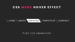 Pure CSS Menu Hover Effect CSS Animation Effect