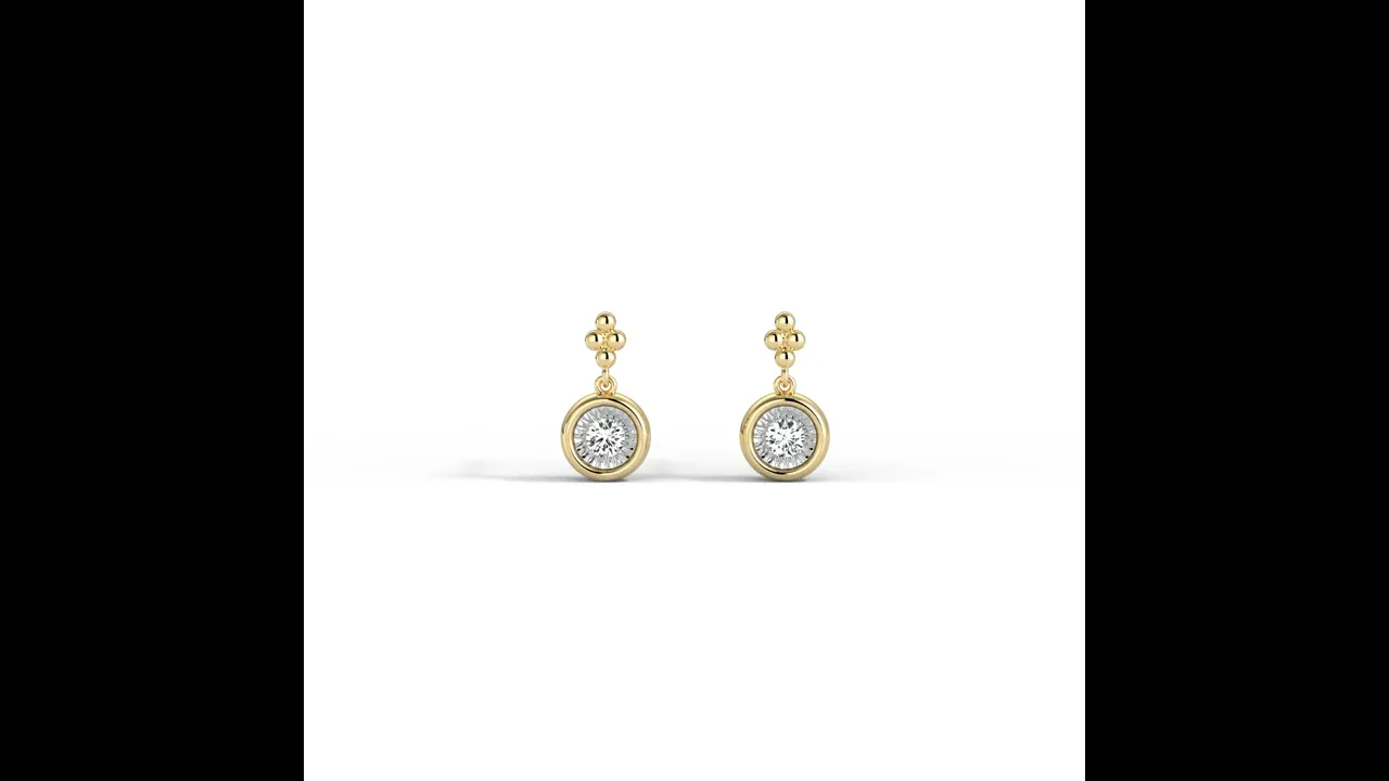 Sterling Silver Bezel Set Drop Earring with Lab-Grown Diamond