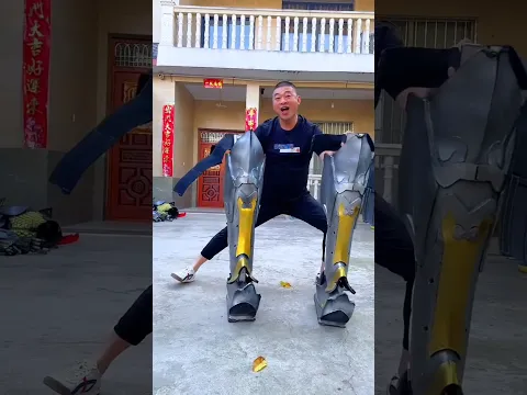Dad Wears Giant Transformer Shoes to Save the Village! 🤖👟🐺 #shorts #shortvideo #cartoon