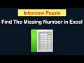 Find missing Row in Excel Frequently Asked Interview Puzzle