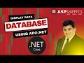 Display data from Database using ADO Net in ASP Net Core C