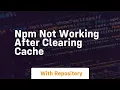 npm not working after clearing cache