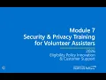 Module 7 Security Privacy Training for Volunteer Assisters