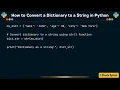 How to Convert a Dictionary to a String in Python