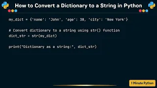 How to Convert a Dictionary to a String in Python