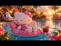 Hello Kitty Pochacco Sunset Pool Dreams Cozy Tropical Lofi Ambience