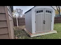 Home Depot Suncast Vista 7ft X 7ft Shed and Wood Platform - building the old war home up