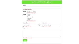 Easy Form Validation Using jQuery Part - 1