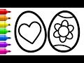 Learn how to Draw EASTER EGGS - Coloring Book for Kids