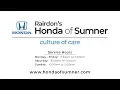 Experience Expert Service Culture of Care Rairdon s Honda of Sumner