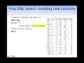 PROC SQL part - 1 Basic syntax select and others