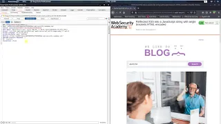 Reflected XSS into a JavaScript string with angle brackets HTML encoded solution