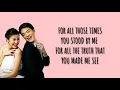 Because You Loved Me (LYRICS)