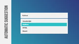 Automatic Suggestions on Input Field Widget HTML CSS Vanilla Javascript