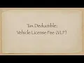 How to find Tax Deductible Vehicle License Fee VLF - step-by-step