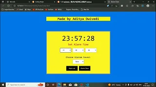 Alarm Clock my skill test project using html css JavaScript Coding Ninjas
