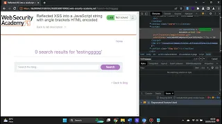 Portswigger Lab Reflected XSS into a JavaScript string with angle brackets HTML encoded