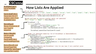CSC1024 Programming Principles Project A Master Mind Computer Game