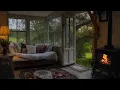 Download Lagu Peaceful Rainy Day on Cabin Ambience | Cozy Fireplace \u0026 Soothing Rain Sounds for Sleeping Instantly