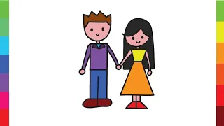 How To Draw DAD And MOM With Simple Shapes Very Easy Beginners Tutorial 