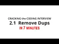 2 1 Remove Dups Cracking the Coding Interview Solution