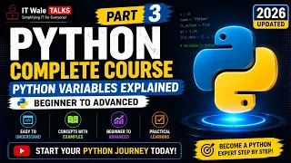Python Variables Explained with Examples Python Complete Course Part 3 Hindi 2026