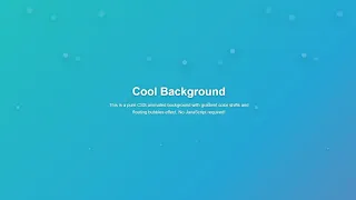 Cool CSS Gradient Animated Background with Bubbles Free Source code download