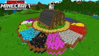 بنيت أجمل حظيرة خرفان بكل الألوان في ماين كرافت بيدروك ! 🐑