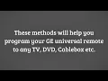 How To Program GE Universal Remote Without Codes