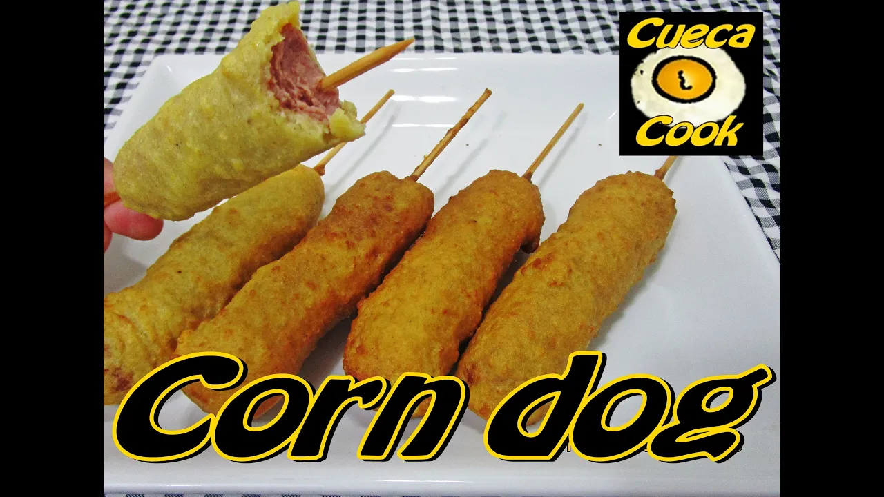 RECEITA DE CORN DOG (SALSICHA EMPANADA AMERICANA) PASSO A PASSO CUECA COOK # 019