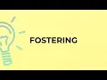 What is the meaning of the word FOSTERING