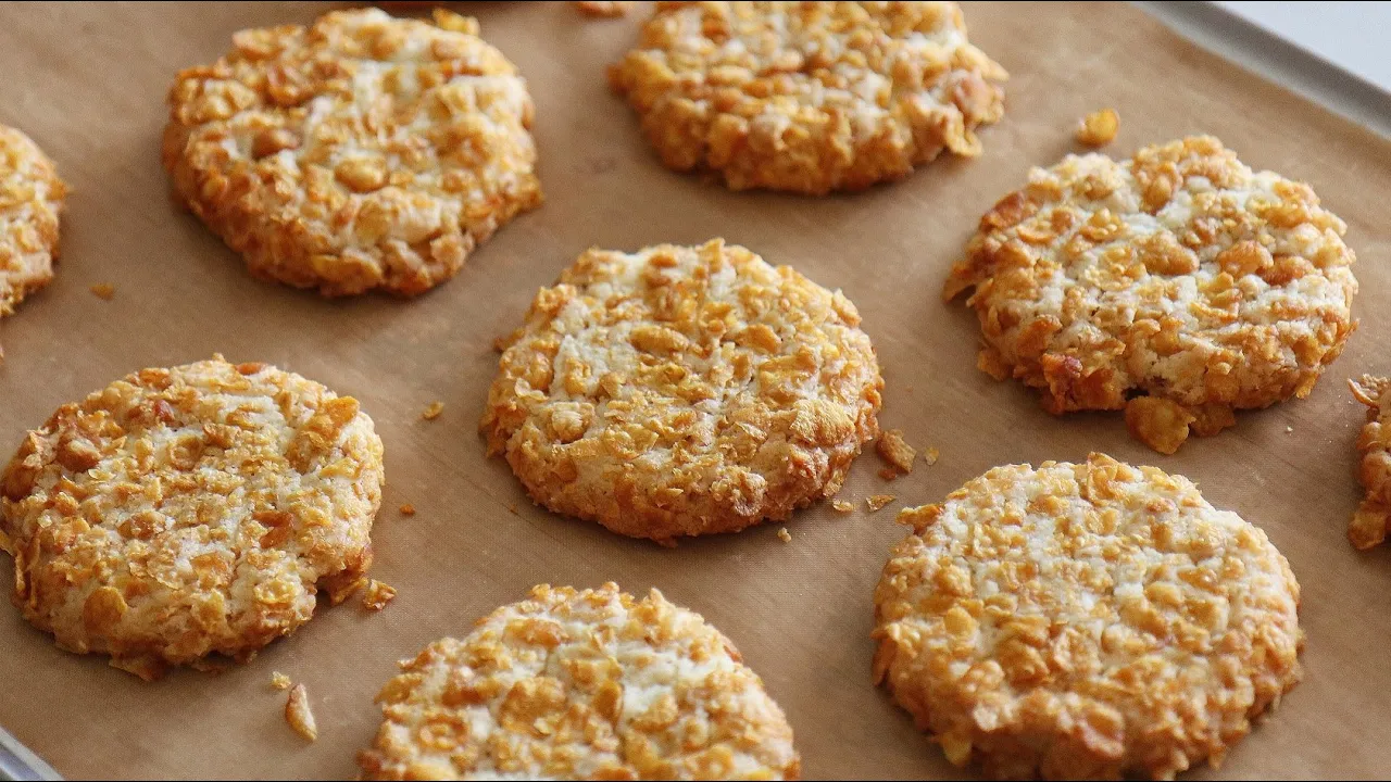 [Eng]🌽단짠단짠 마약쿠키🌽콘쿠키 만들기 Corn flake cookies| 자도르 Thumbnail