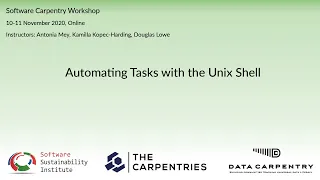 Python Software Carpentry workshop 10-11 Nov 2020 - Automating Tasks with the Unix Shell