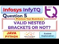 Infosys InfyTq Coding Question5 InfyTq Previous Slot Coding Question Answer Explained Java Python