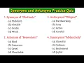 Antonyms and Synonyms in english mcq Antonyms and Synonyms for all competitive Exams