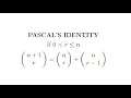 Pascal s Identity proof