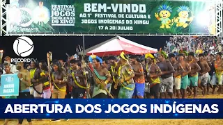 opening of the indigenous games brings together 14 ethnic groups from the xingu on a historic nig 