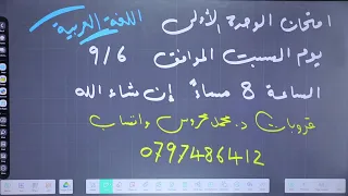 توجيهي 2009 الحصة الأولي في البلاغة التشبيه المفرد اللغة العربية مع د محمد محروس 
