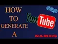 how to create youtube name generator