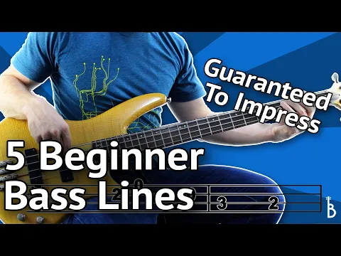 Download MP3 5 Beginner Bass Lines - Guaranteed To Impress [With Tabs On Screen]