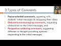 Strategies for Online Discussion Forums Moderating and giving feedback
