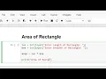 Area of Rectangle in Python using Jupyter Notebook