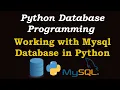 Python Tutorial - Working with MySQL Database in Python
