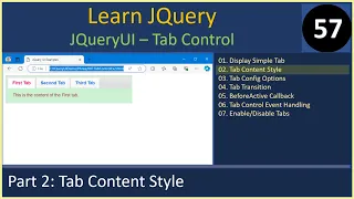 JQueryUI Tab Part 2 - Tab Content Style JQuery Tutorials
