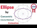 Ellipse by Concentric Circle Method Engineering Drawing