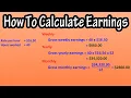 How To Calculate Gross Weekly Yearly And Monthly Salary Earnings Or Pay From Hourly Pay Rate