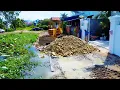 New Road Repair Delete Pond To Connect House Complete 100% Use Stone by D37 Dozer with dump truck