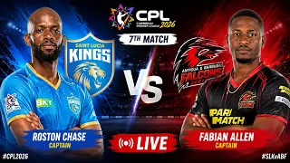 SLK vs ABF LIVE Saint Lucia Kings vs Antigua and Barbuda Falcons live Match No 07 CPL 2026